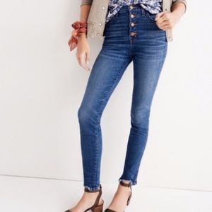 Madewell 10” High Rise Button Fly Skinny Jeans 25